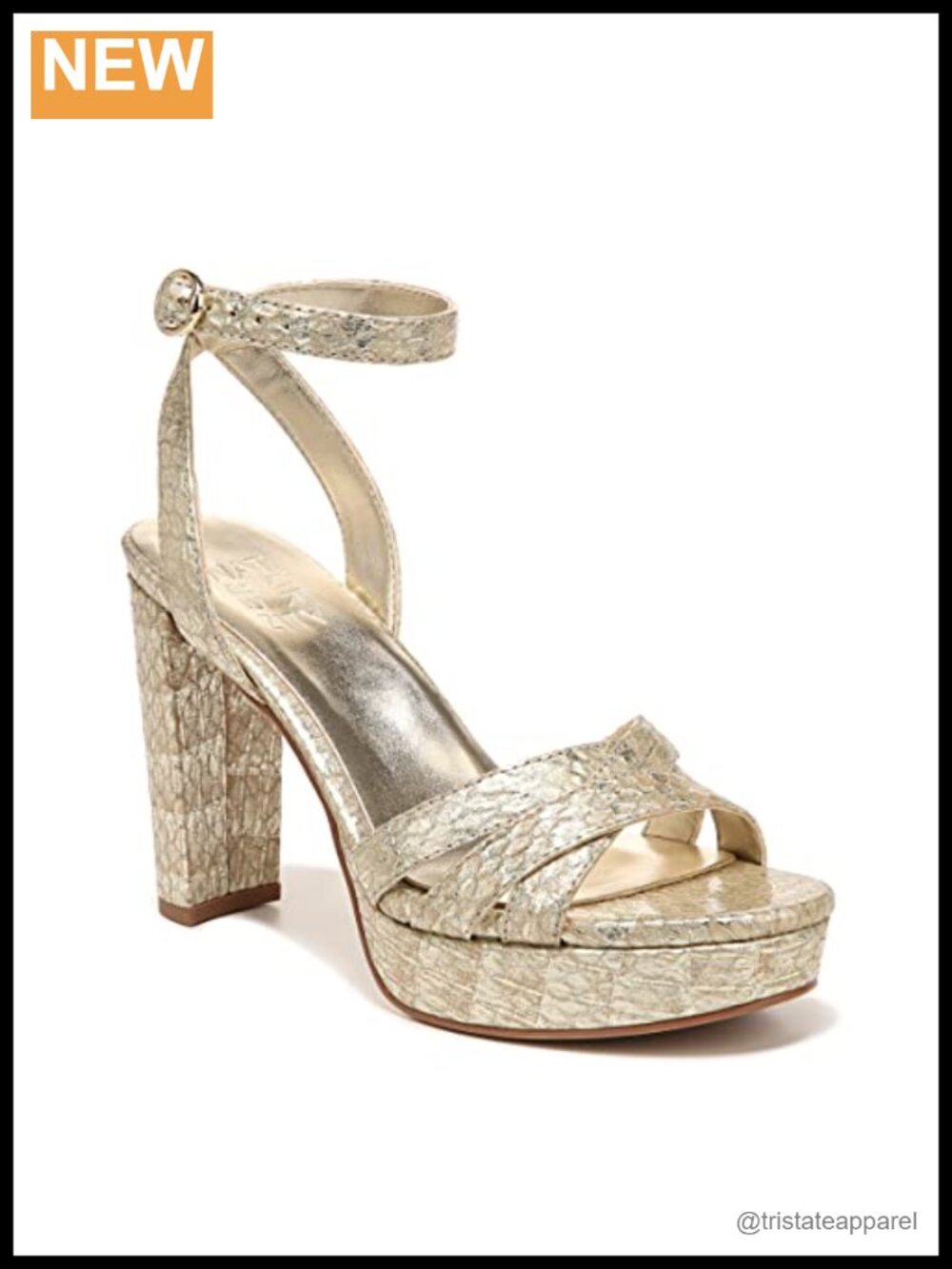 Platform Heeled Sandal Leather Almond Toe Ankle Strap Wedding